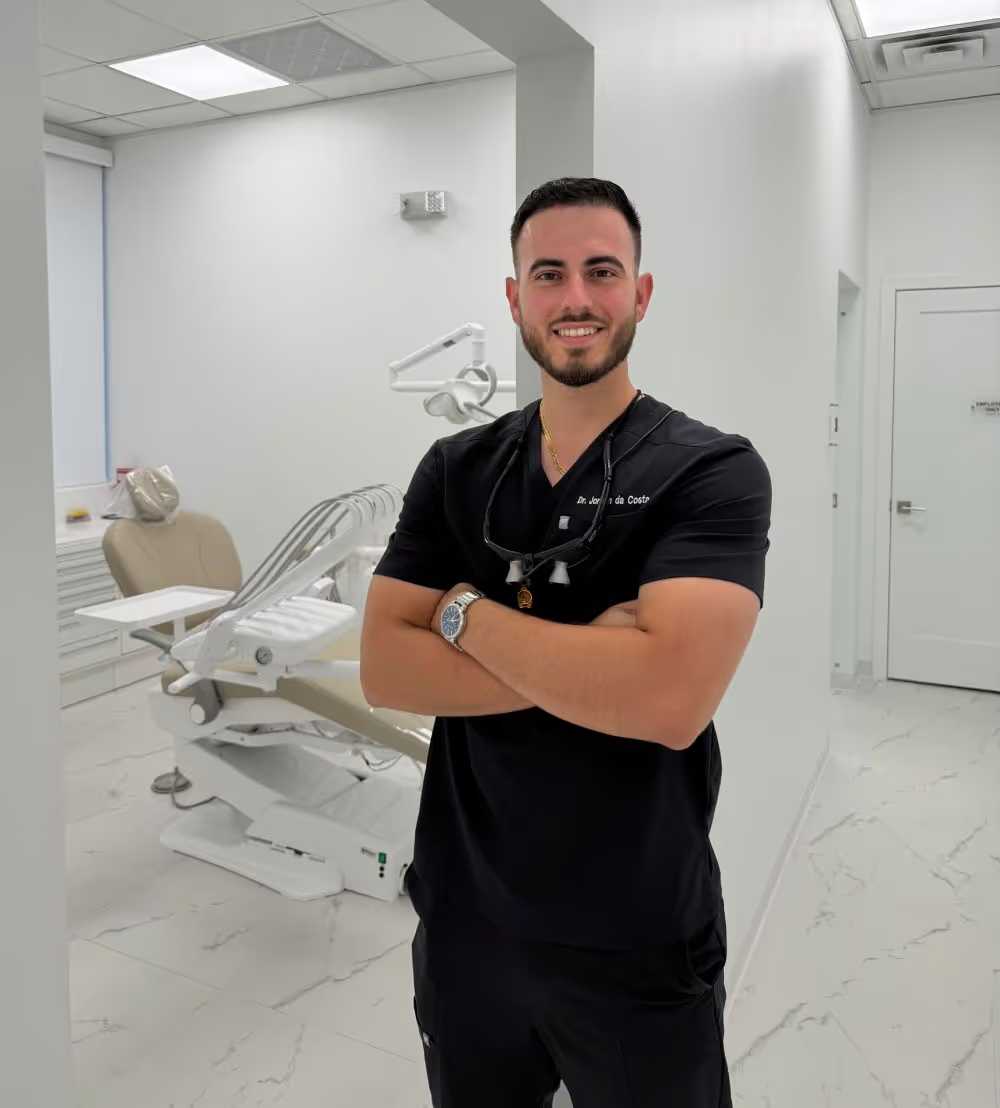 Dentist standing in a modern operatory