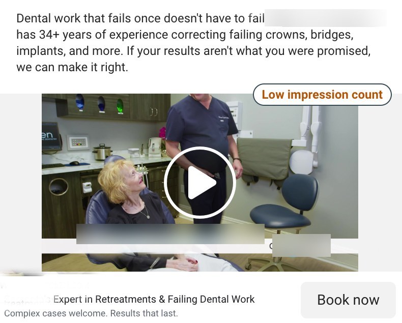 patient retreatment ad example with identifying details masked